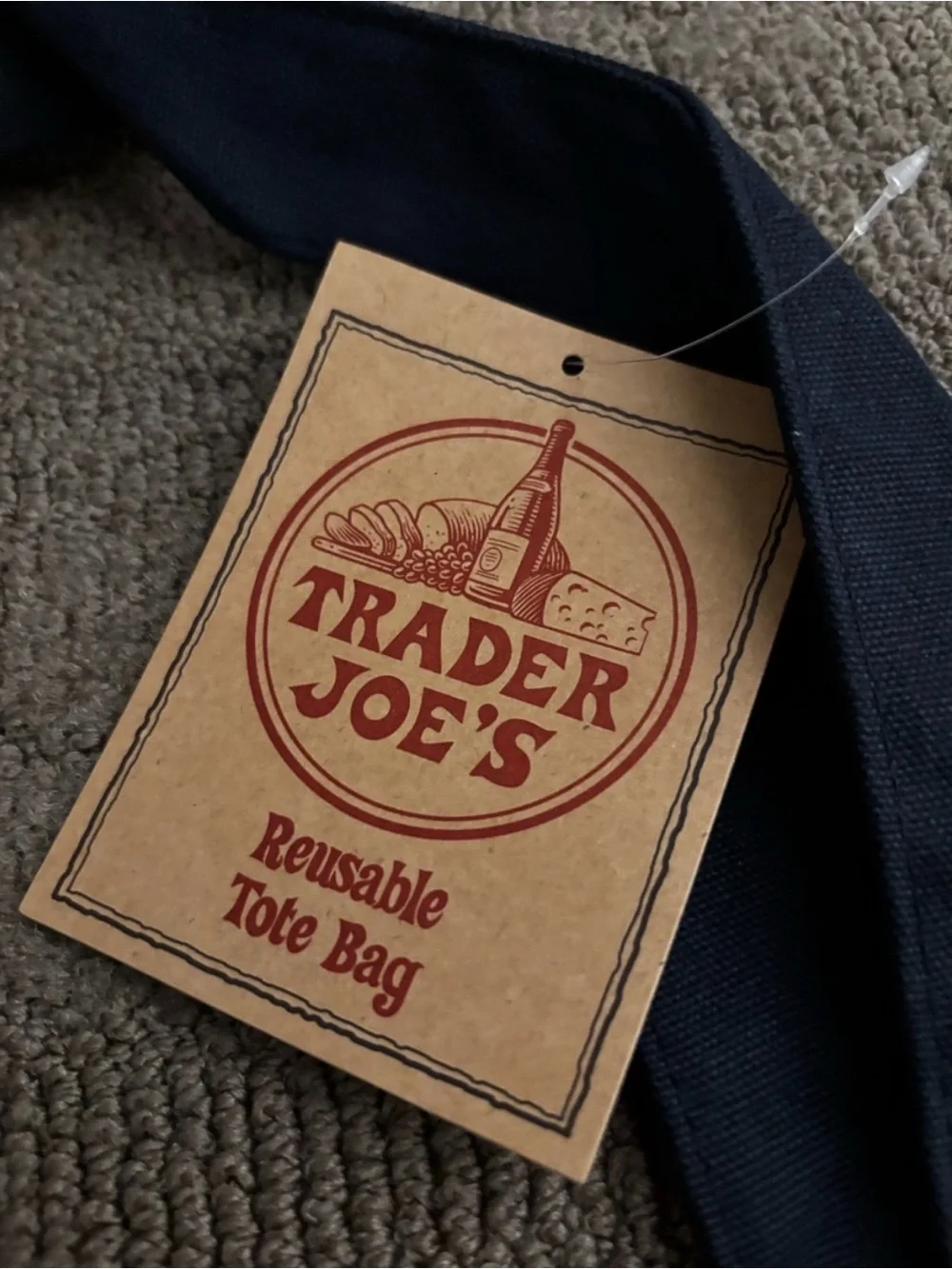 Trader Joes Navy Tote Bag New